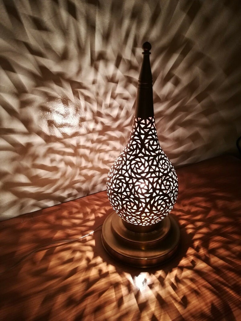 Light Shade Bedroom Lamp Brass Copper Handmade Moroccan Table Lamp