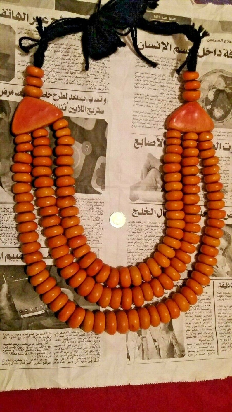 Best Gift Nice Jewelry Necklace Amber Berber 3 Strands Large Etsy