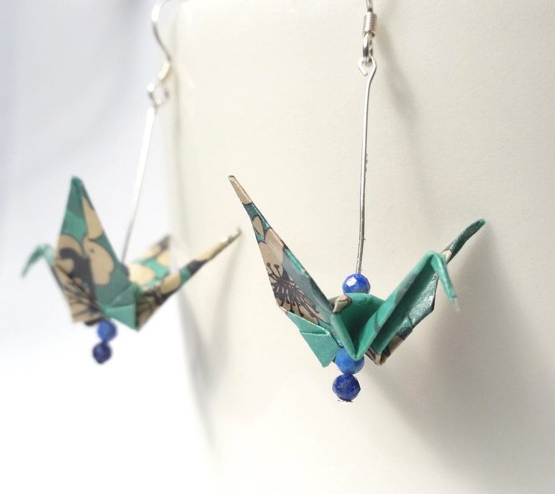 Origami Crane Earrings Bird Earrings Handmade Sterling Etsy UK