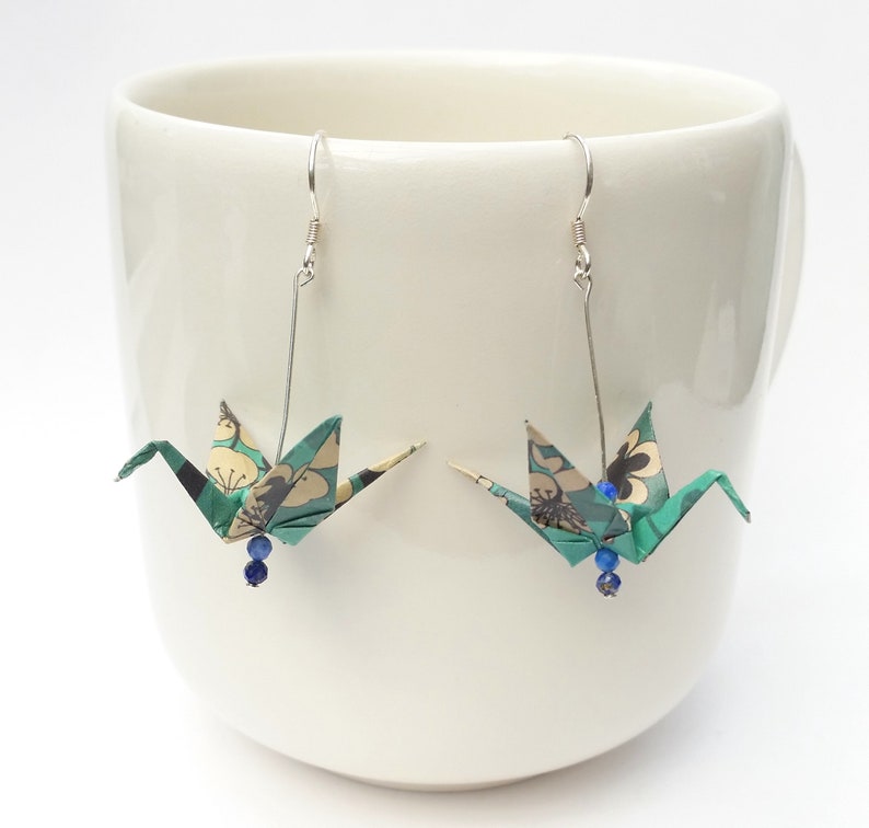 Origami Crane Earrings Bird Earrings Handmade Sterling Etsy UK