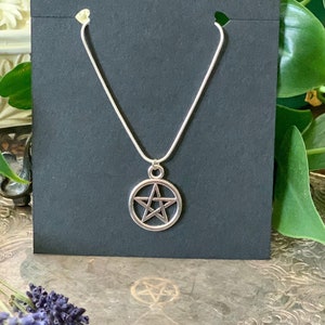 Silver Pentagram Pendant Necklace - Pagan Jewelry for Spiritual Connection
