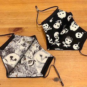 Layered Cotton Mask - Handmade Spooky Goth Halloween Masks