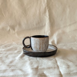 Ceramic cup and saucer sets | Ceramic Espresso Mug | Coffee Lovers Gift | Handmade Coffee Mug | Tiny Espresso Mug | Rustic Pottery Mug