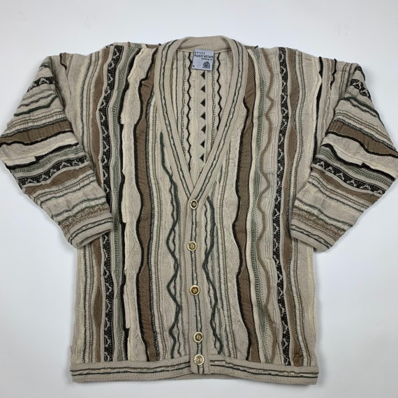 Vintage 90s Australian Coogi Style Wool Cardigan