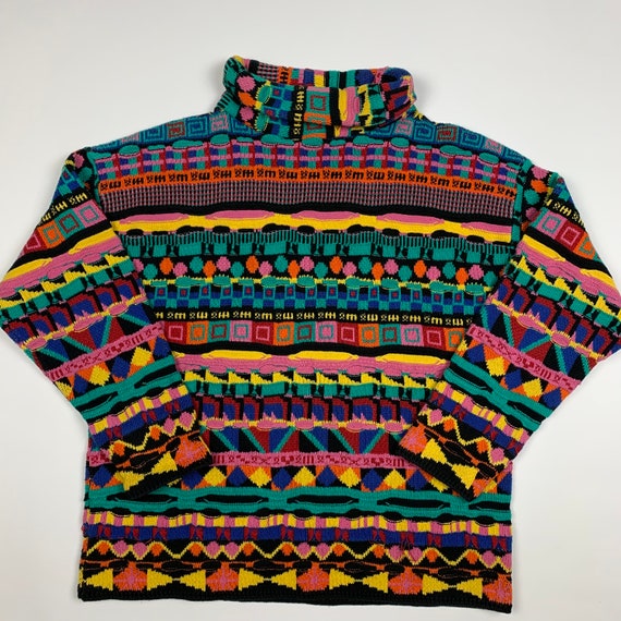 Vintage 90s Coogi Style Retro Geographic Sweater