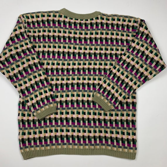 Vintage 90s Retro Color Block Knitted Sweater - image 3