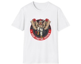 Camiseta con estampado de gallo de pelea