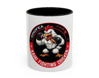 Taza Kauai Fighting Chicken / Taza de café Accent, 11 oz o 15 oz