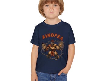 Camiseta infantil con el personaje guerrero hawaiano Ainofea Ikaika / Isla Leiomano Kauai