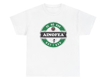 Camiseta con logo de Ainofea, Kauai, Hawái, cerveza Heineken, islas/ Insignia circular vintage, verde, negro y blanco.