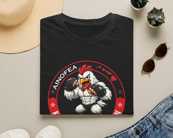 Camiseta de pollo luchador de karate / Logotipo de gallo de artes marciales