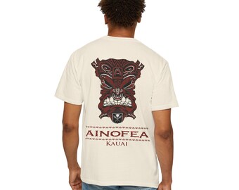 Camiseta Tiki Mask AINOFEA Kauai / Diseño tribal hawaiano