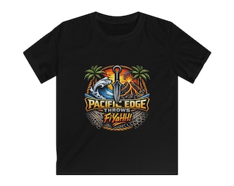 Camiseta infantil Pacific Edge con diseño de olas y olas, ideal para lanzar cuchillos al mar.