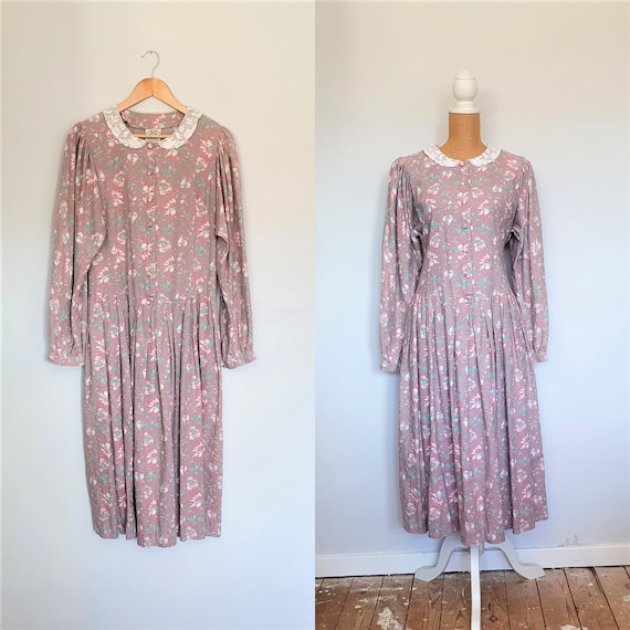 Vintage Laura Ashley dress, cotton and wool.