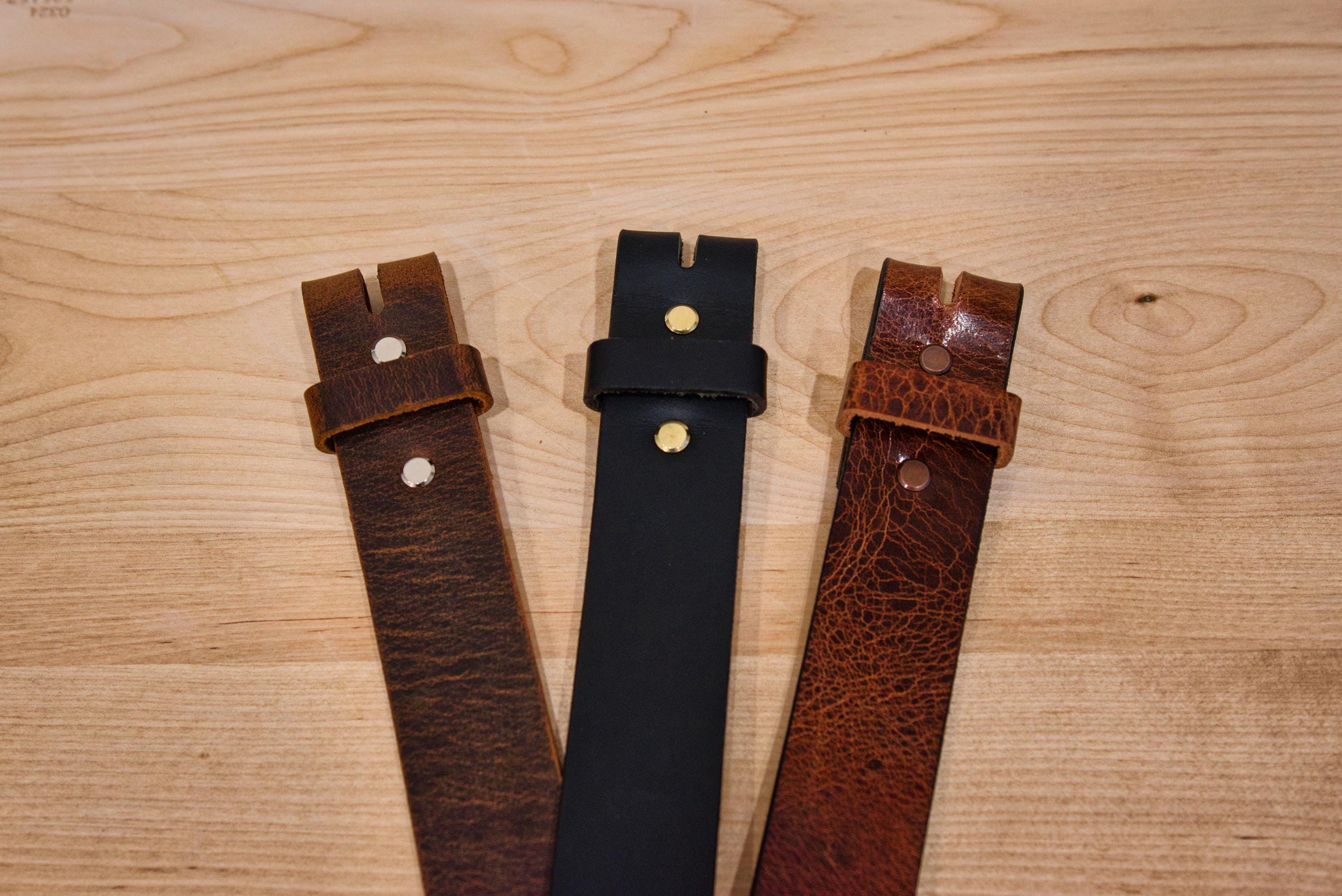 9-10 Oz Genuine Leather Strip - 1 Inch Wide Belt Blank For DIY Craft Projects