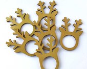 Wooden Reindeer Napkin Rings