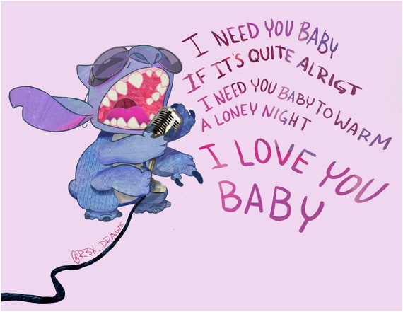 Stitch I Love You Baby Card Blank Etsy Stitch I Love You Baby Card Blank Etsy