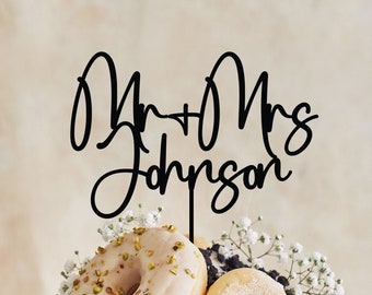 Custom Acrylic Mr and Mrs Wedding Cake Topper