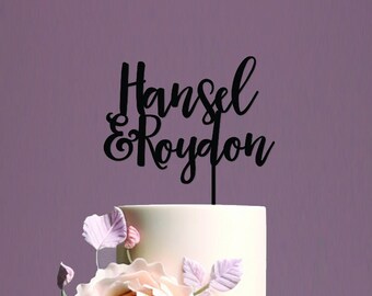 Personalized Wedding Cake Topper: Rustic Gold Acrylic Mr & Mrs