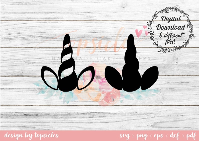 Download Unicorn Horn Cupcake Topper Svg Dxf Eps Png Pdf Cut File Etsy