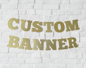 Custom Glitter Party Banner: Script Typeface, Any Name