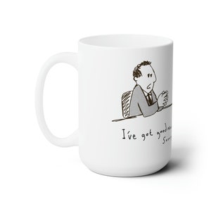 Bad News Brad | Funny cartoon business office themed coffee mug