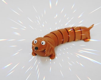Dachshund Fidget Toy, 3D Printed Wiener Dog, Desk Toy