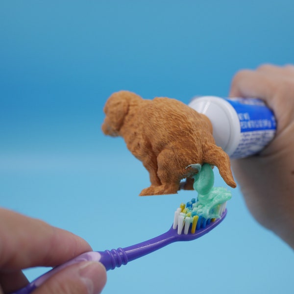 Hilarious Golden Retriever Puppy Poop Toothpaste Dispenser - Toothpaste Topper - Perfect Christmas Gag Gift for Dog Lovers and Pranksters