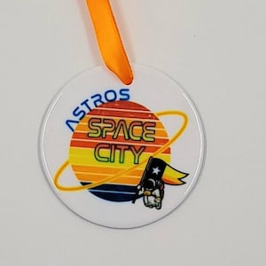 Houston Astros  Space City Baseball Keepsake Christmas Ornament / Free  PERSONALIZATION / Perfect Astros Fan Gift Box Ready