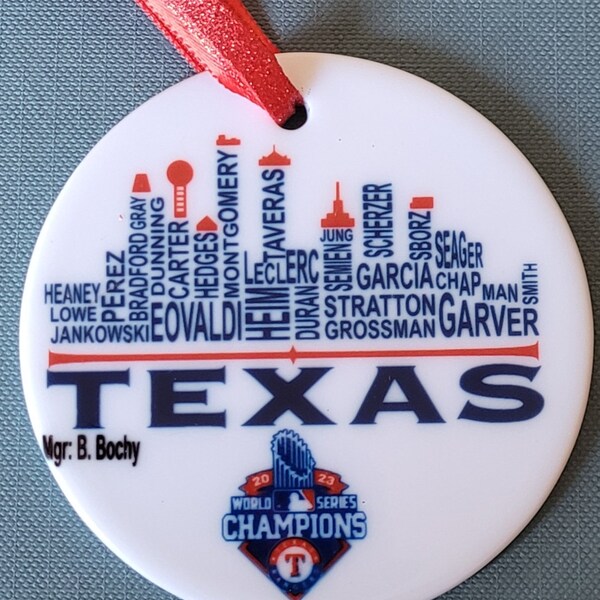 Texas Rangers World Series Christmas Ornament Etsy