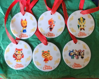 Animal Crossing Holiday Ornaments Free Personalization Ready to Gift Excellent Fan Stocking Stuffers