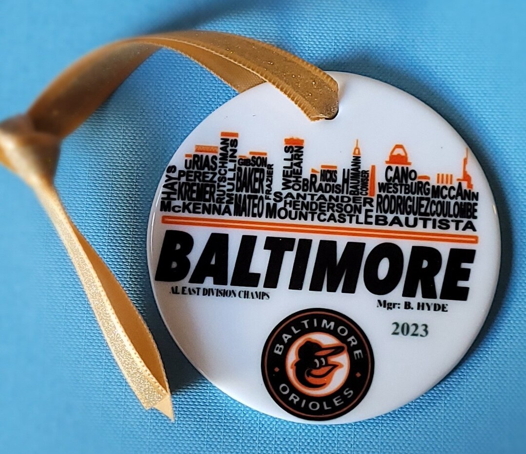 Baltimore Orioles 2023 Skyline Roster Keepsake Christmas Ornament, Free PERSONALIZATION , Ready