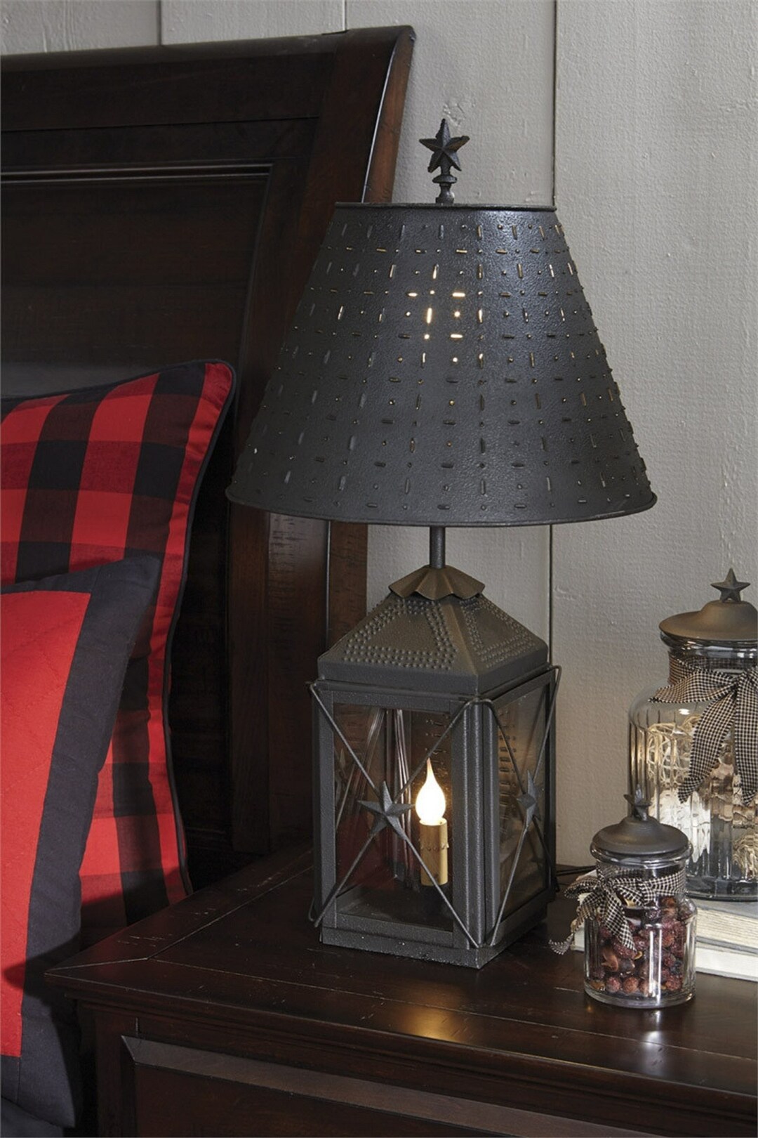 Farmhouse Colonial Blackstone Lamp 3way Lighting Rustic Table Etsy