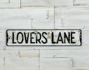 PD Home Vintage Street Sign A.T Lovers Lane 