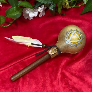 7 Handpainted Chakra Set Rawhide Shamanic Rattles With Crystals - Etsy