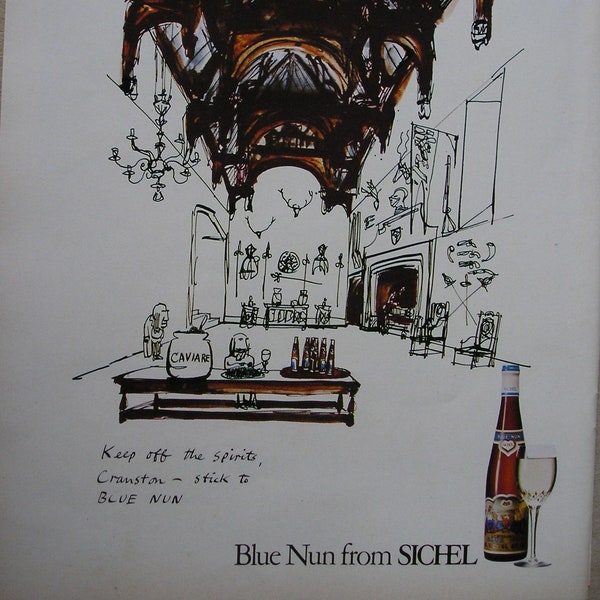 1972 BLUE NUN WINE magazine advert