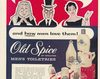1957 OLD SPICE MENS Toiletries magazine advrt