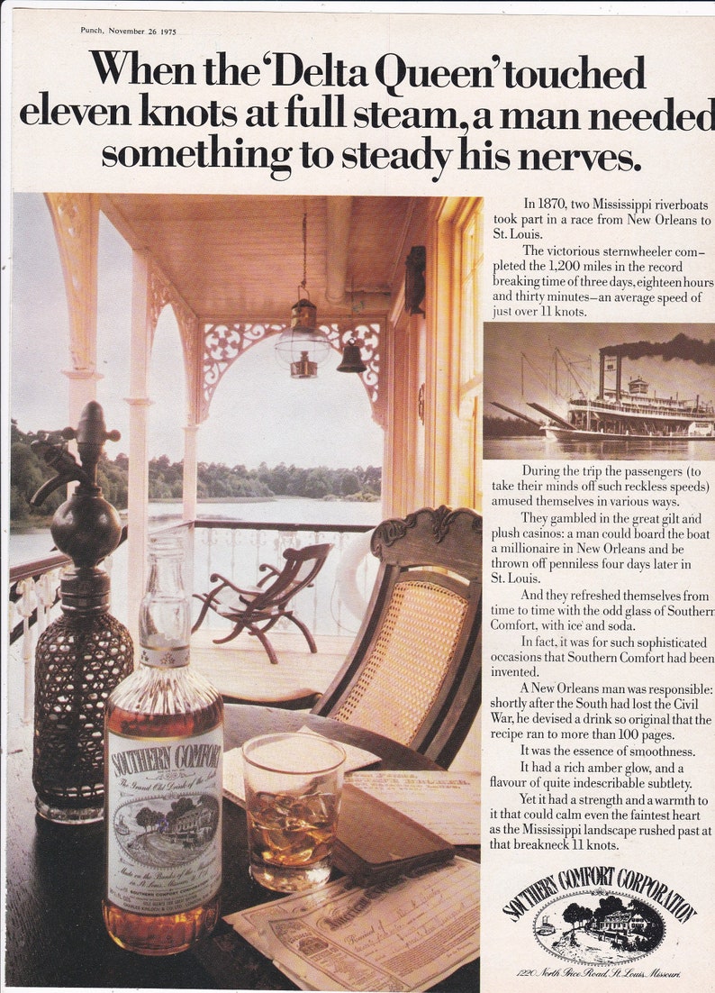 1975 Southern Comfort Whisky Magazine Advert Etsy