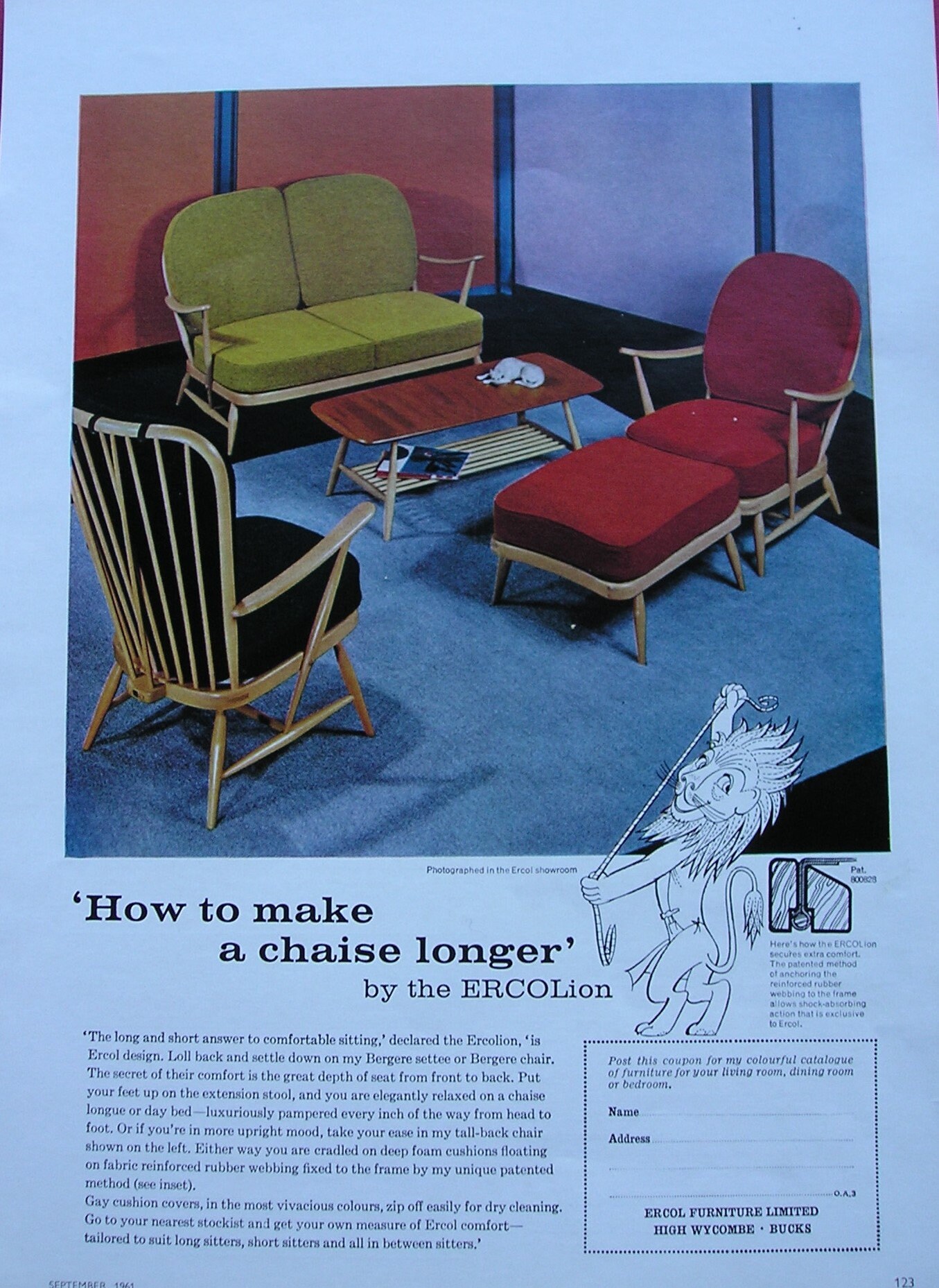 1961 ERCOL FURNITURE Magazine Advert Etsy