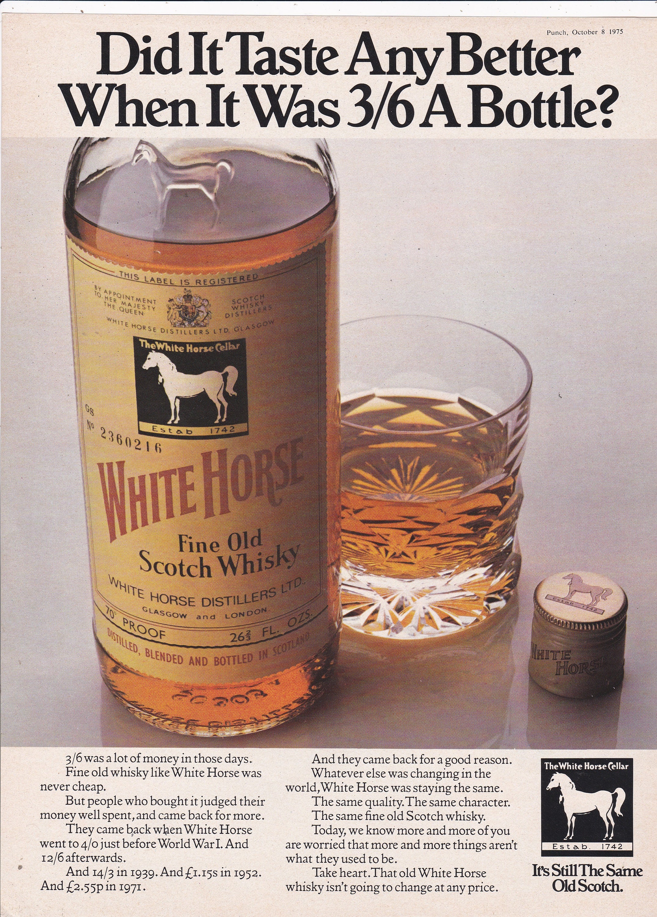 1975 White Horse Whisky Magazine Advert Etsy