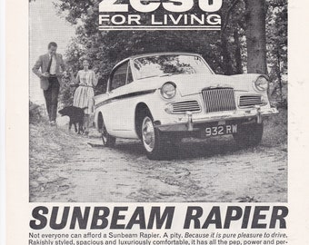 1962 SUNBEAM RAPIER car magazine advert