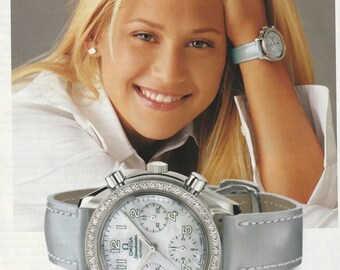 Undated OMEGA SPEEDMASTER WATCH Advert. Anna Kournikova Etsy