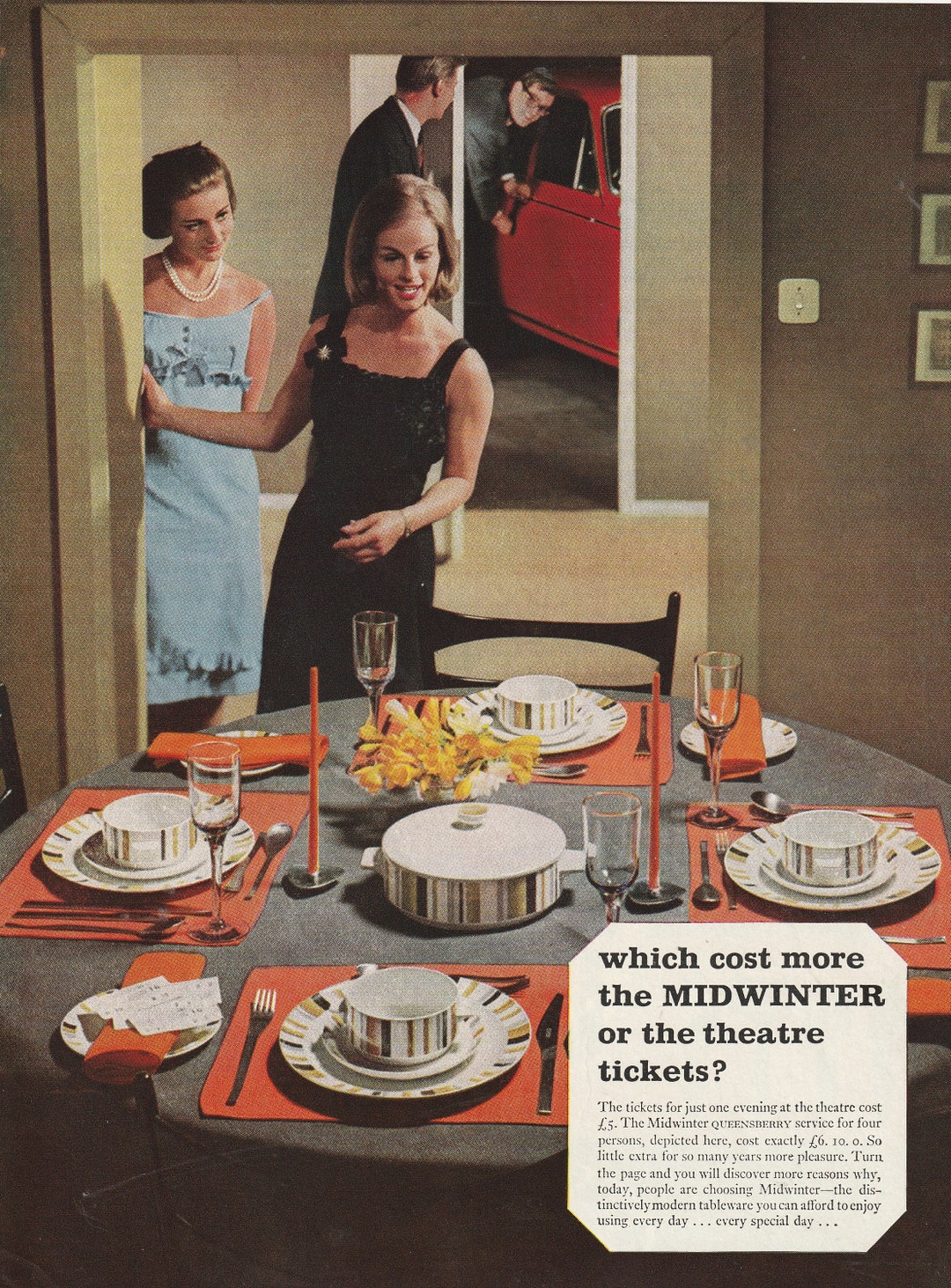 1965 MIDWINTER QUEENSBERRY Tableware Magazine Advert Etsy