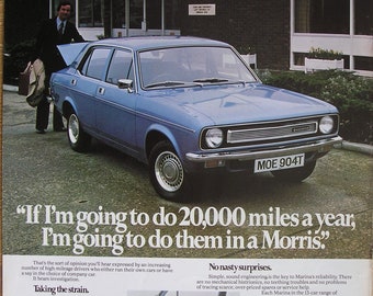 1978 MORRIS MARINA motor car magazine advert