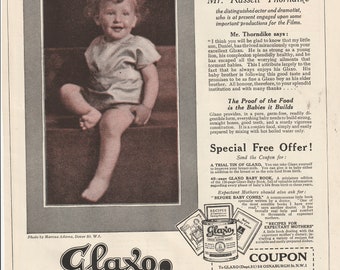 1923 Publicité du magazine GLAXO BABY FOOD