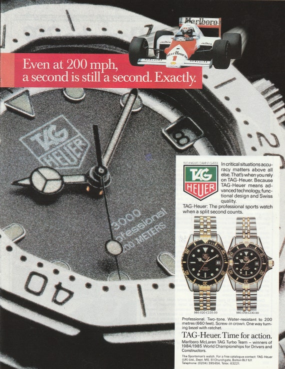 186 TAG HEUER SPORTS Watch Magazine Advert 