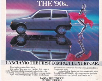 1985 LANCIA Y10 motor car magazine advert