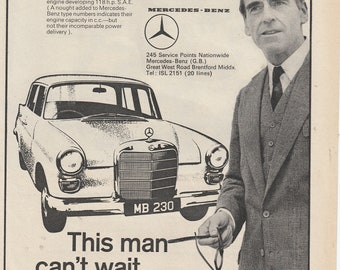 1966 MERCEDES BENZ motor car magazine advert