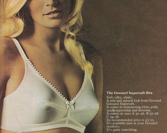 1974 GOSSARD SUPERSOFT BRA Magazine Advert -  Finland