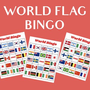 WORLD FLAG BINGO para impressão, ótimo para sala de aula